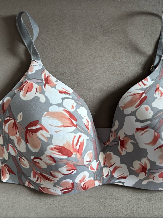 knix Other - knix wingwoman bra Bra - Gray with Coral and Cream Blossoms